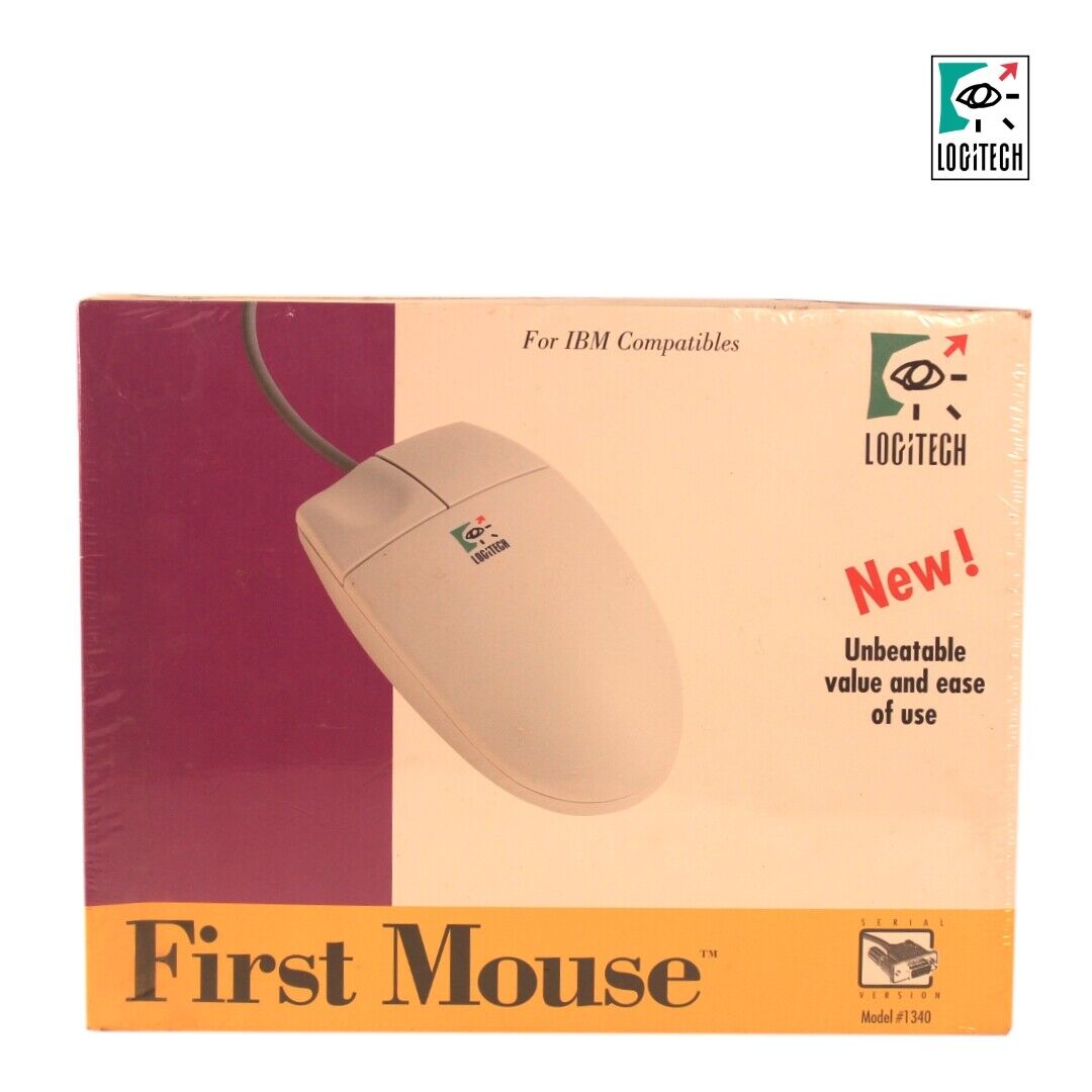 First Mouse for PC by Logitech 1995 Vintage Collector’s Item Never Used