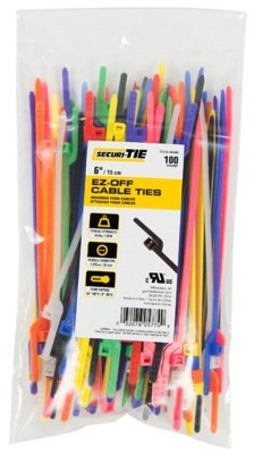 Gardner Bender CTEZ6-40100R EZ-Off Cable Tie, Red, 6-In, 100-Pk. - Quantity 10