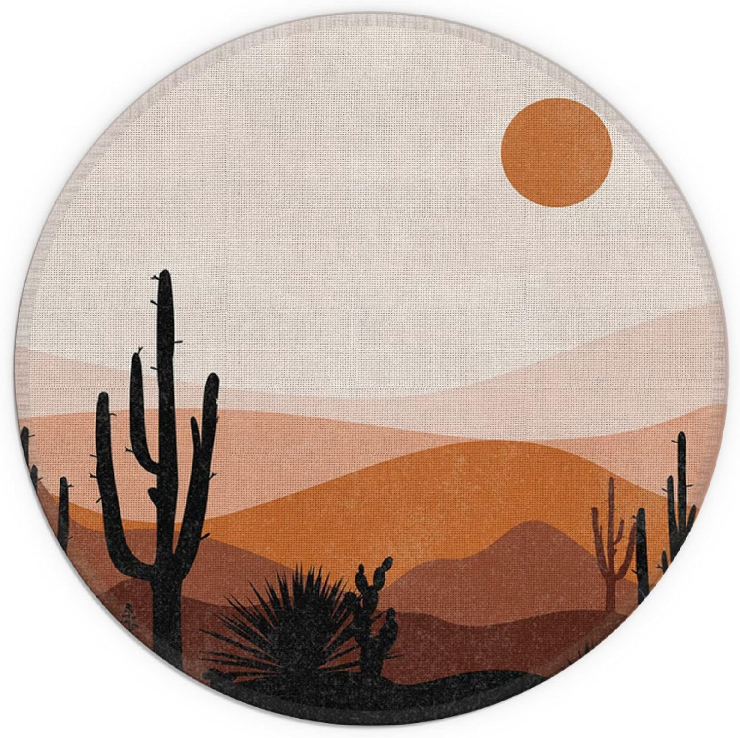 Desert Boho Mouse Pad, 7.9 X 7.9 Inch Waterproof Rubber Aesthetic Mouse Pad, Boh