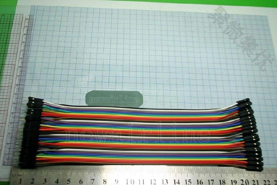 40pcs Dupont Wire Color Jumper Cable 2.54mm 1P-1P Male to Female 20cm Length