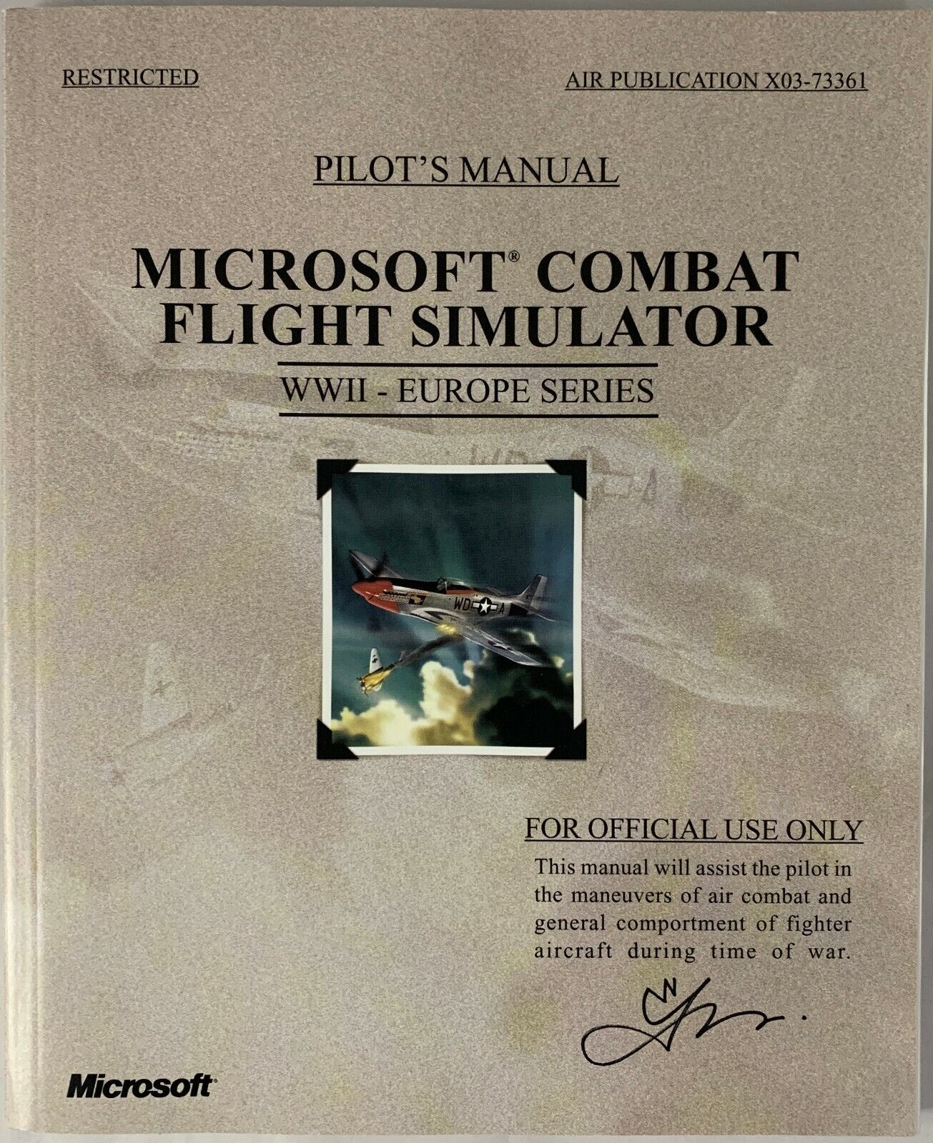 Microsoft Combat Flight Simulator WWII Europe Series Pilot's MANUAL ONLY 1998