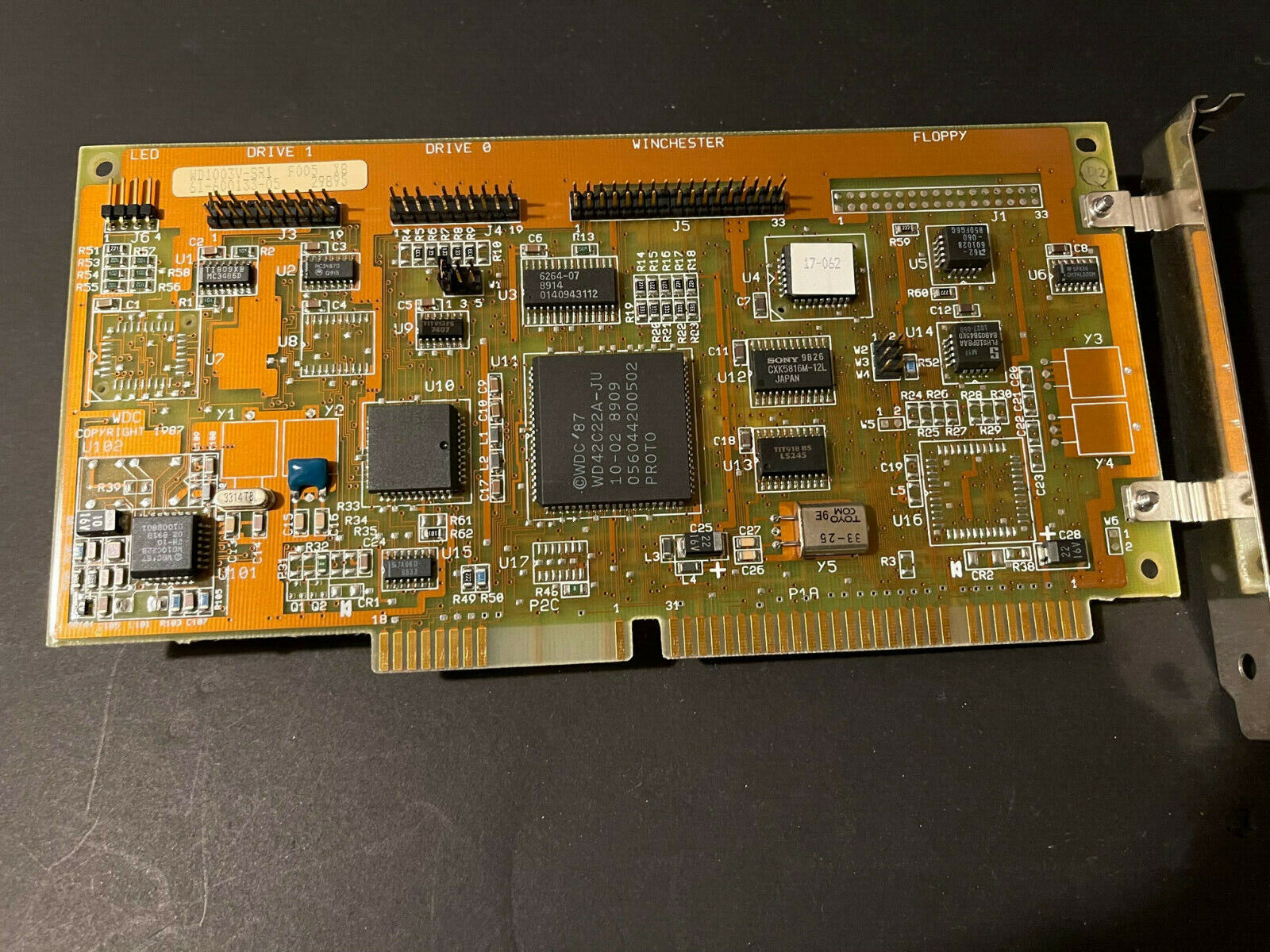 WD1003V-SR1 WD WINCHESTER DISK CONTROLLER IBM PC CARD RARE COLLECTIBLE