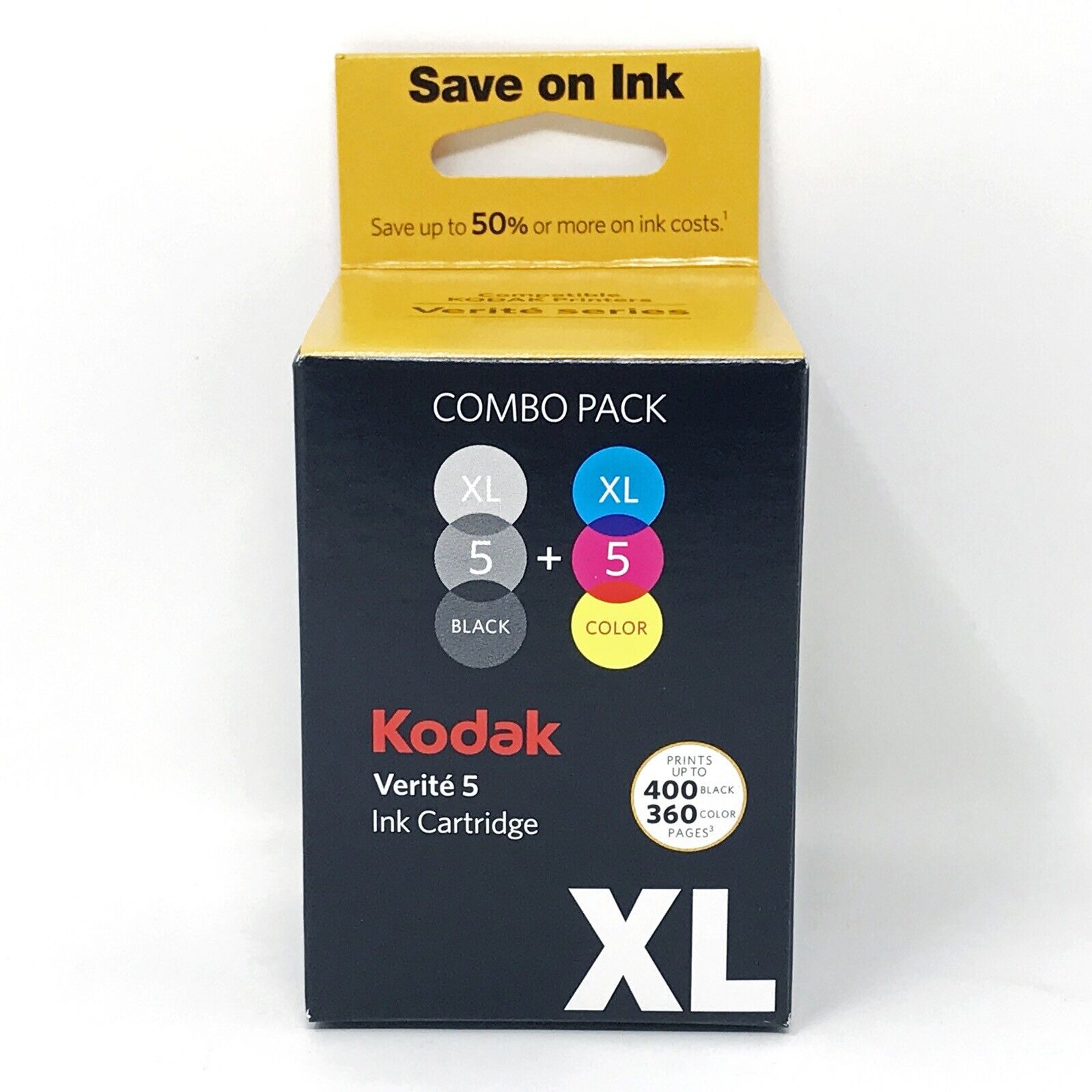 5 XL Black & Color Combo Ink Cartridge for Kodak Verite Printers Fast Drying NEW