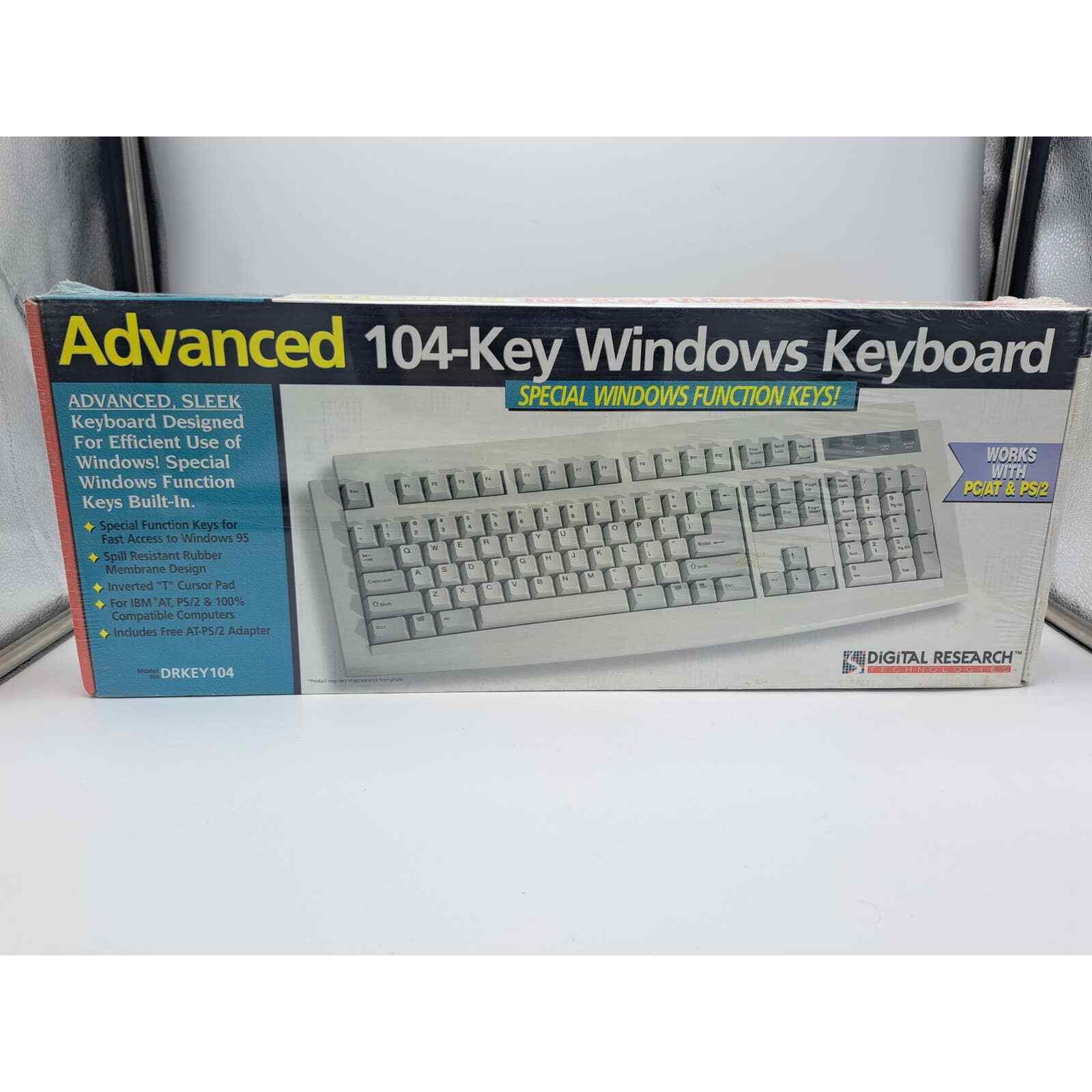 Vintage Digital Research Advanced 104-Key Windows Keyboard DRKEY104 NEW Sealed