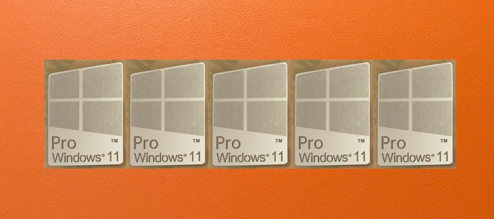 5 PCS Window 11 Pro Silver Color Sticker Badge Logo Decal Win 11 16mm x 23mm