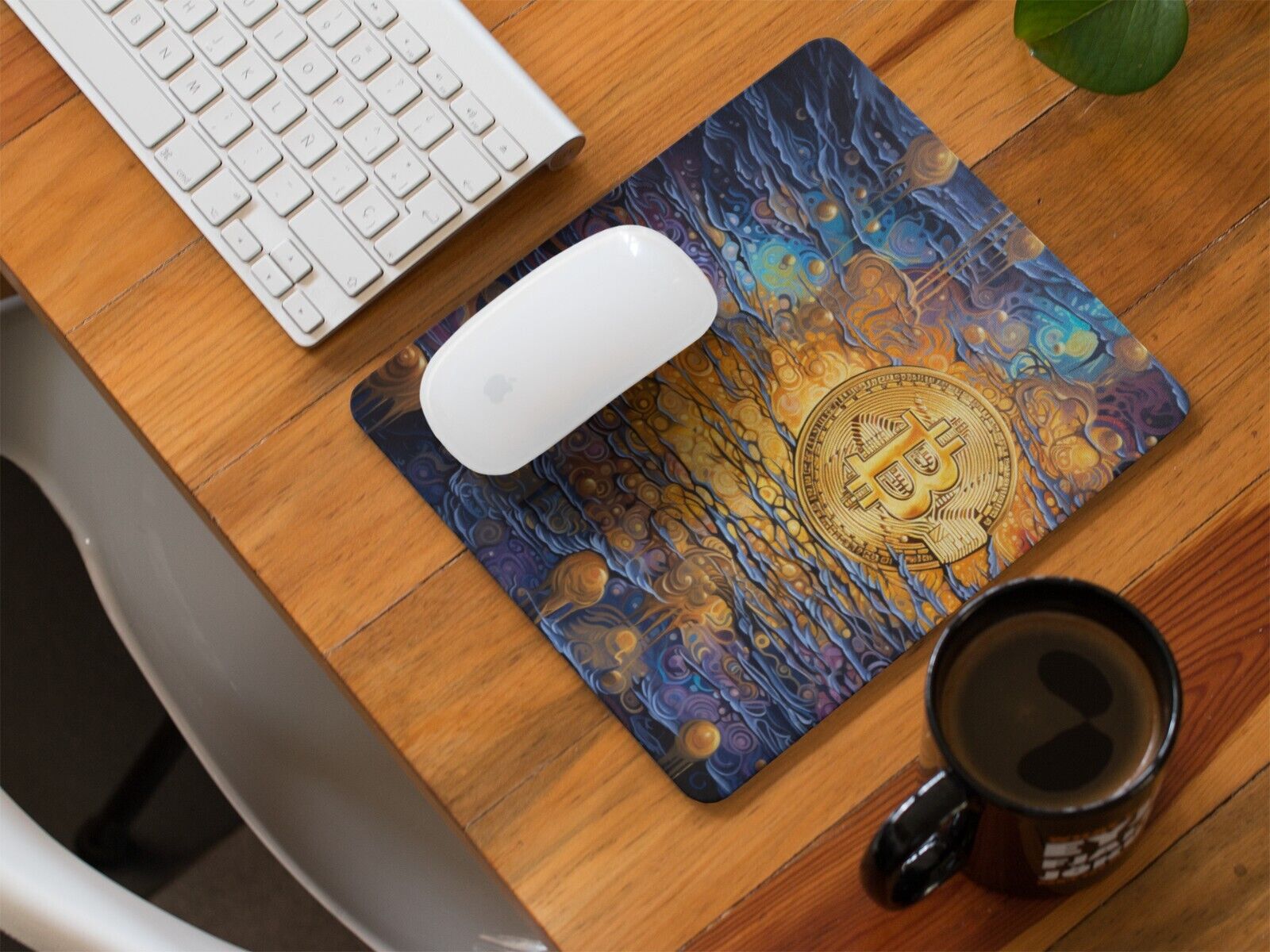 Mouse Pad Bit Art Coin Office Gift Desk Computer Gaming Thick Non-slip Durable