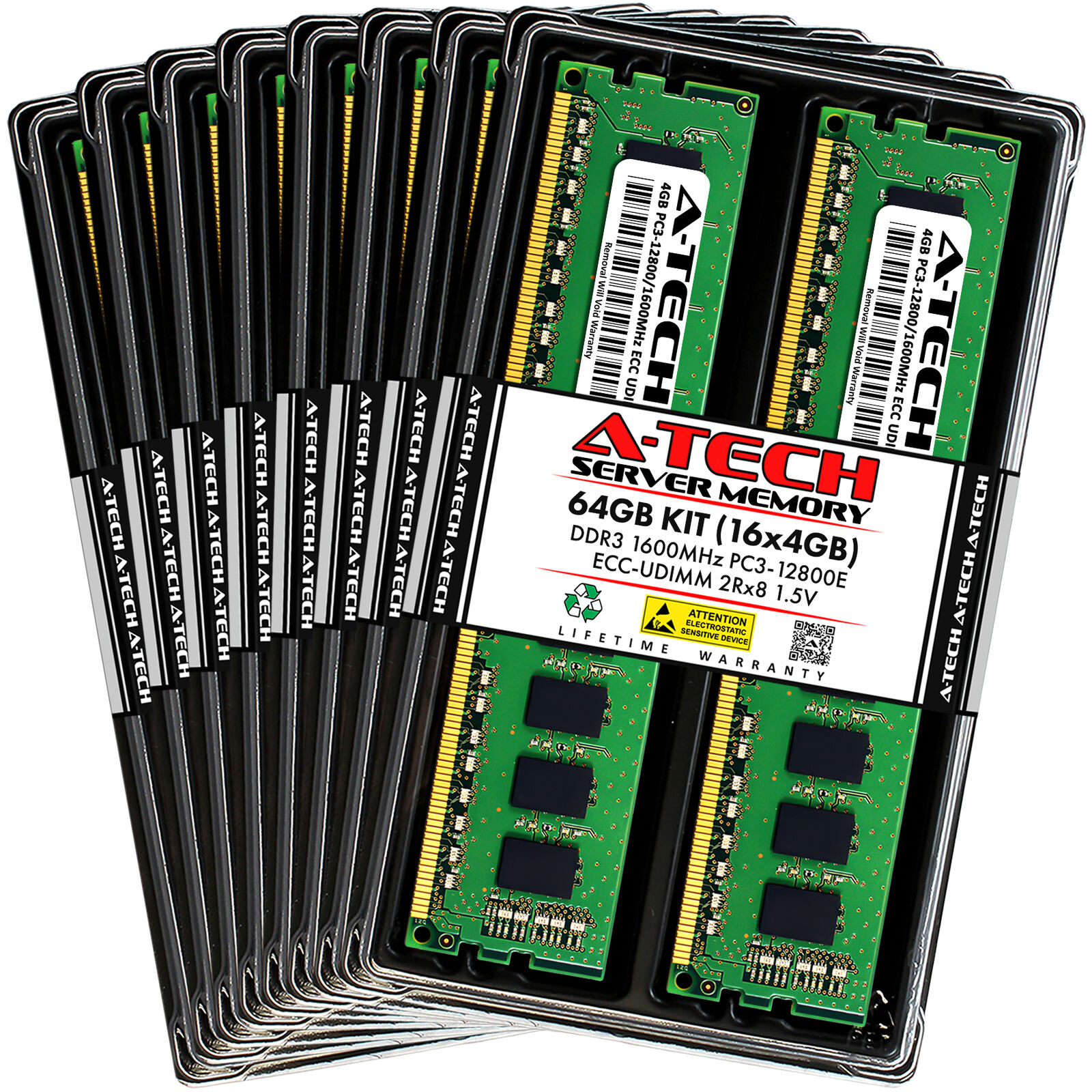 64GB 16x 4GB PC3-12800E ECC UDIMM ASUS RS920A-E6/RS8 Memory RAM