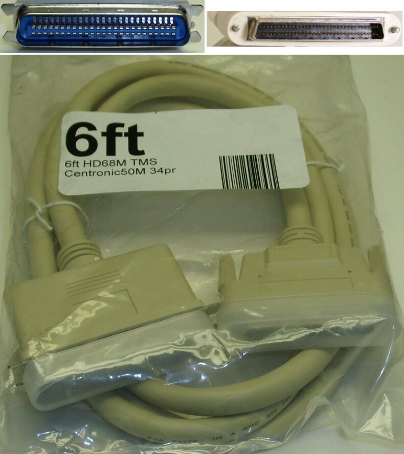 6ft long HD/MD/HPDB68 SCSI-3~Centronics 50pin Male~M External MM Cable/Cord/Wire