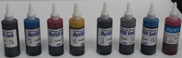 8 X 120ML Premium Pigment refill ink for Epson Stylus R2400 Printer T059 59