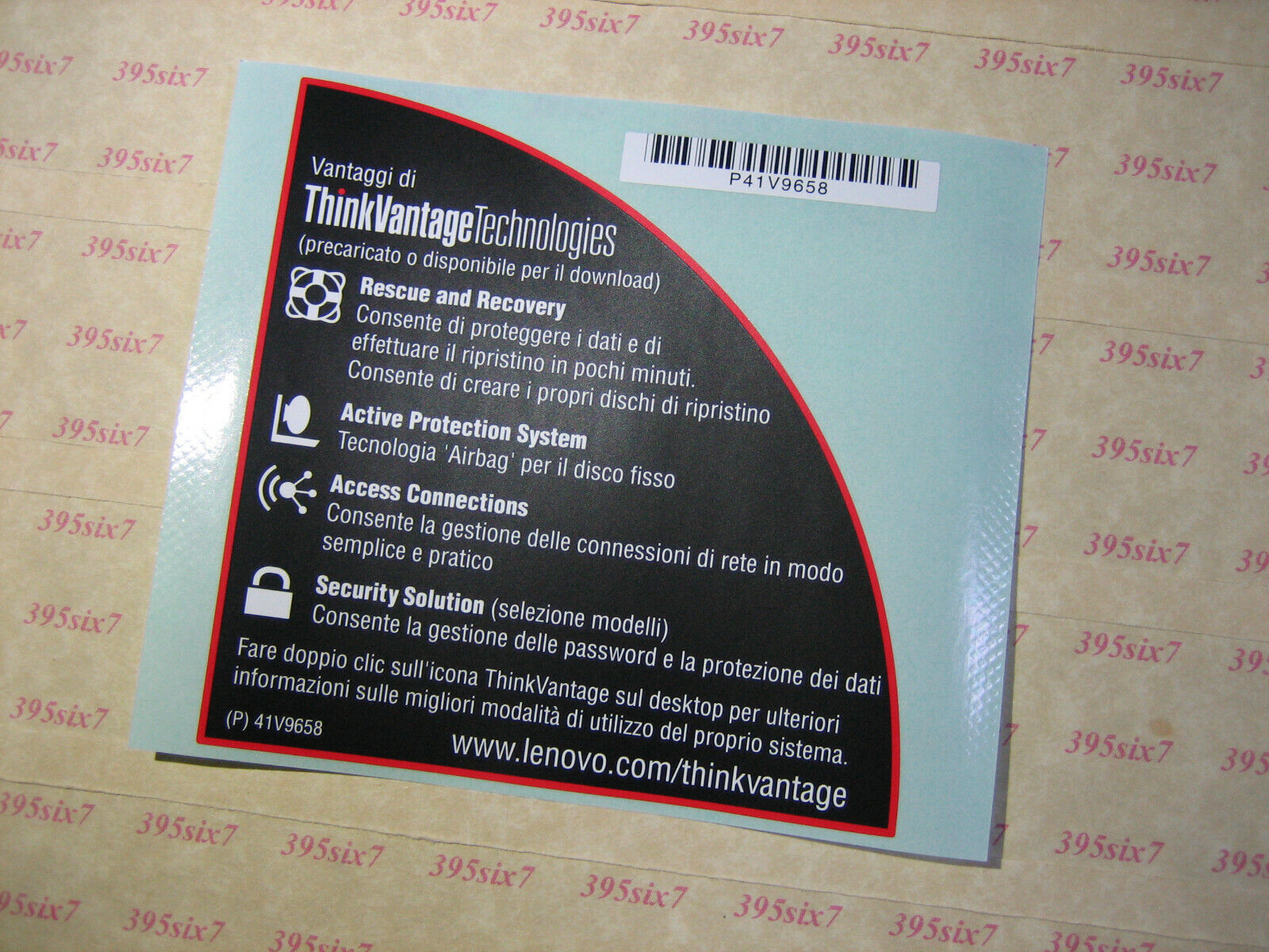 Genuine IBM Lenovo Thinkpad Top Cover Triangle Sticker P41V9658