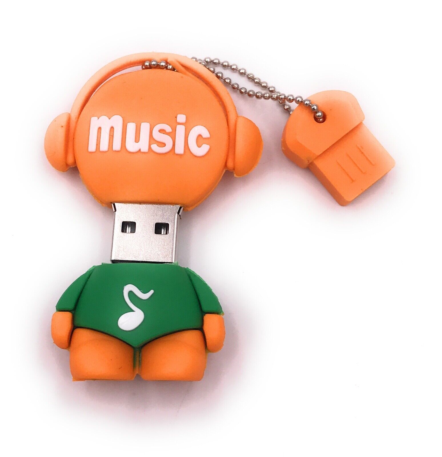 Musicman Music Headphones Male Fugur Orange Green Funny USB Stick