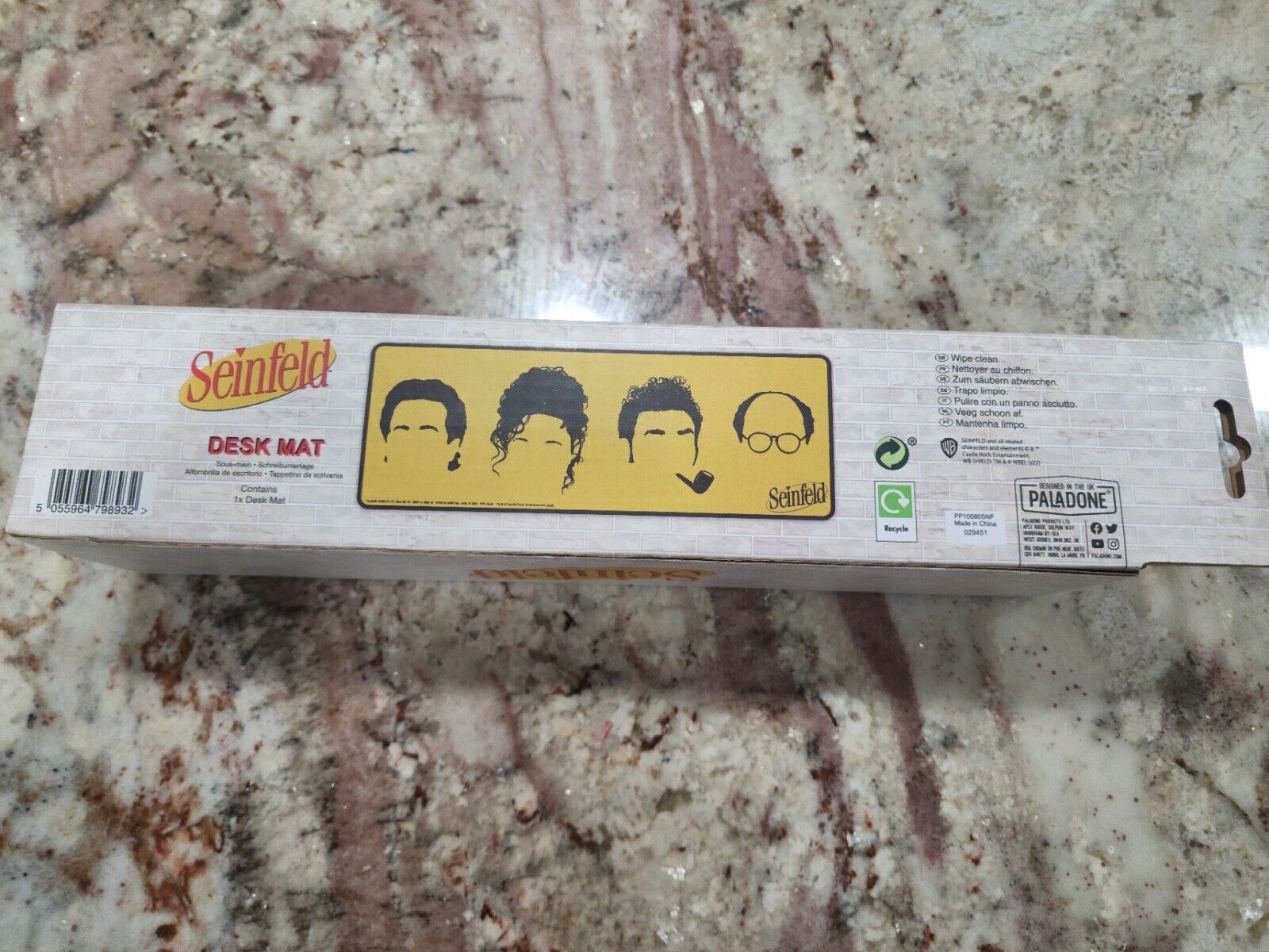 Rare Seinfeld Desk Mat. Color Yellow Large Size 11x31in. Brand New with the Box