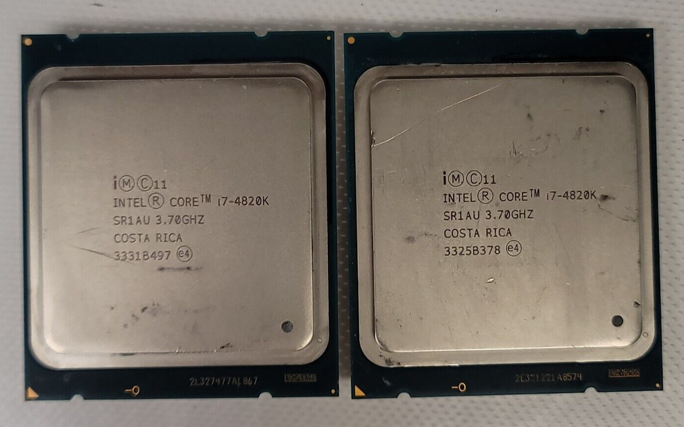 Pair of Intel Core i7-4820k 3.70GHz LGA2011 Quad Core 8 Thread Processor SR1AU