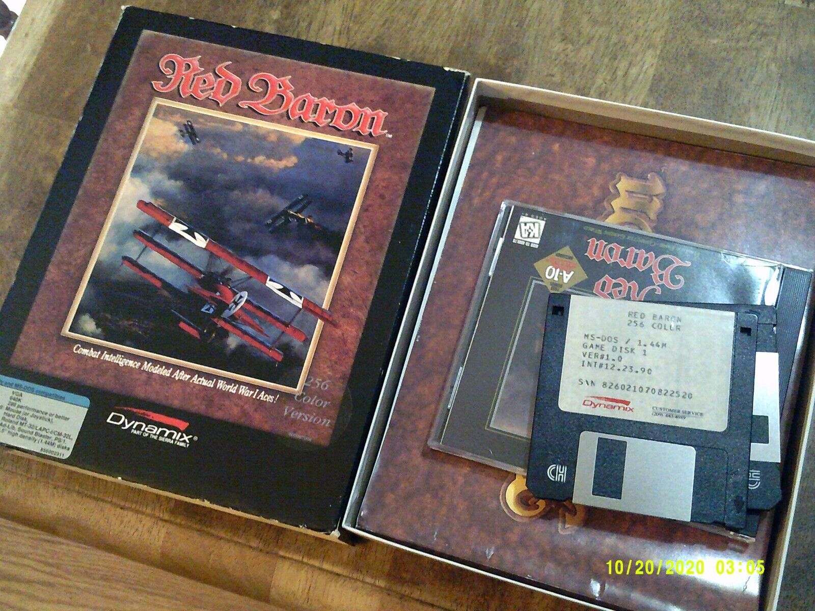 Vintage 1990 Red Baron Dynamix World War 1 Computer Game