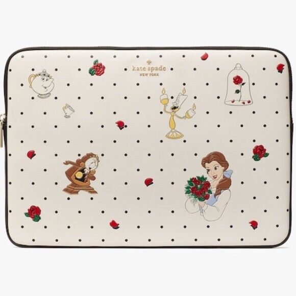 🌸Disney x Kate Spade Laptop Case Beauty and The Beast Belle Padded Sleeve Cover