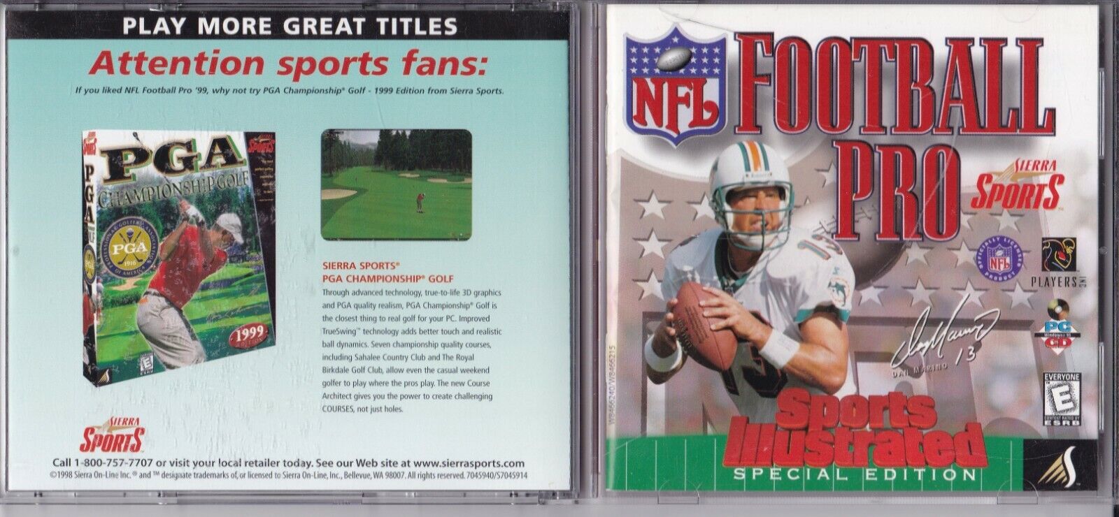Vintage NFL Football Pro Sports - Sports Illustrated Special Edition (PC, 1998)