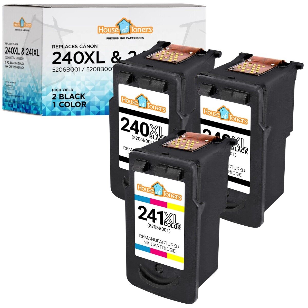 3PK PG 240XL CL 241XL Ink Cartridge for Canon PIXMA MG and MX Series Printer