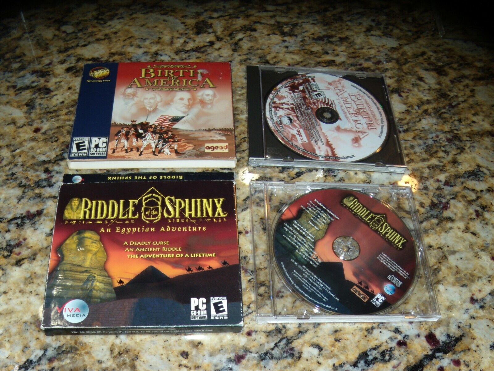 2 Computer games: Birth of America and Riddle of the Sphinx - Near MInt