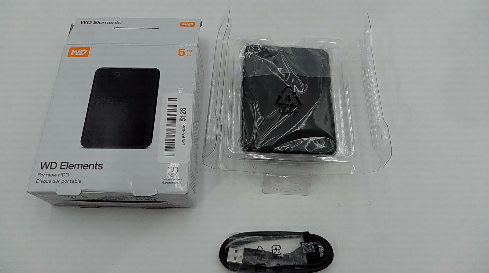 WD 5TB Elements Portable HDD, External Hard Drive, USB 3.0 for PC & Mac