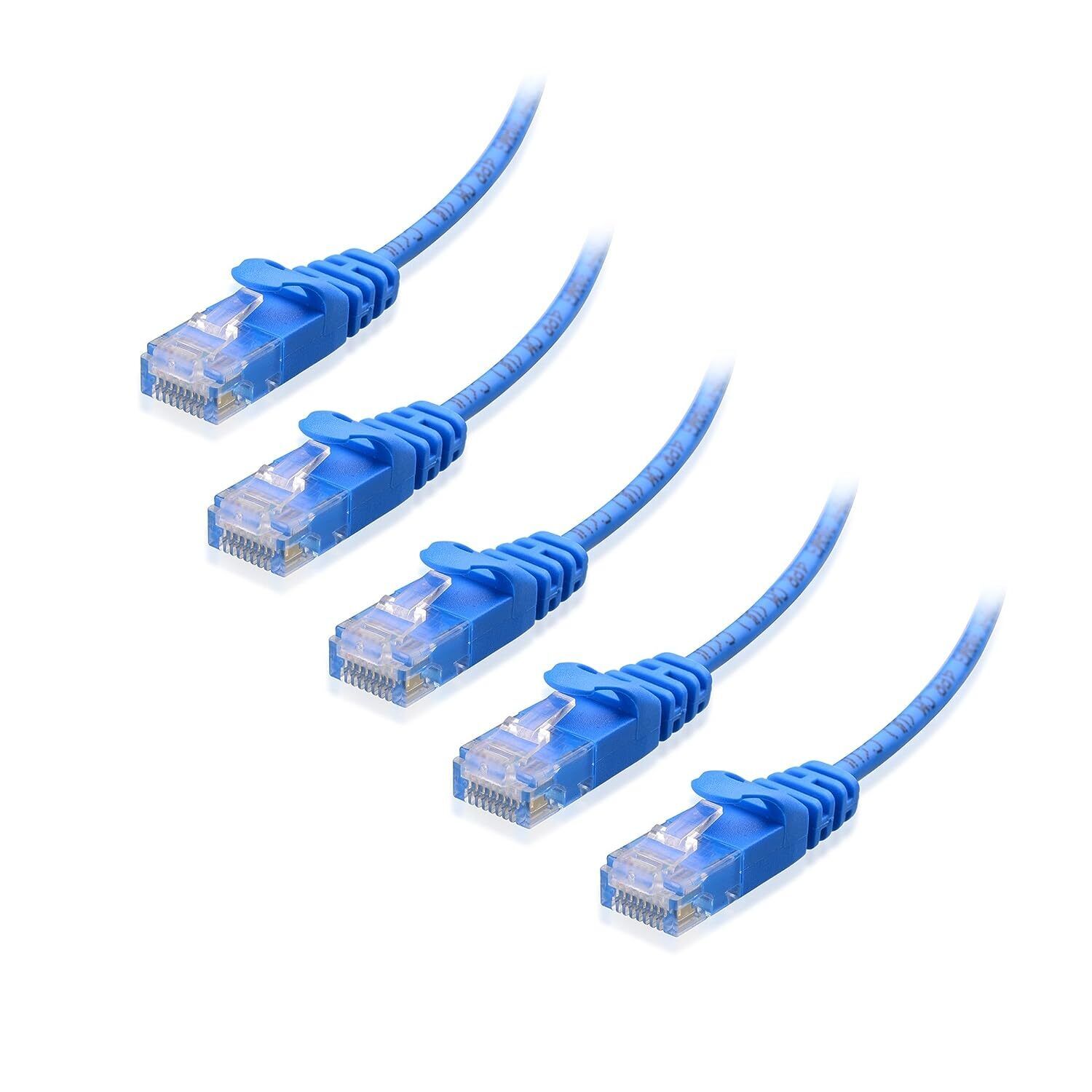 Cable Matters 10Gbps 5-Pack Snagless Short Cat6 Ultra Thin Ethernet Cable 1 ft