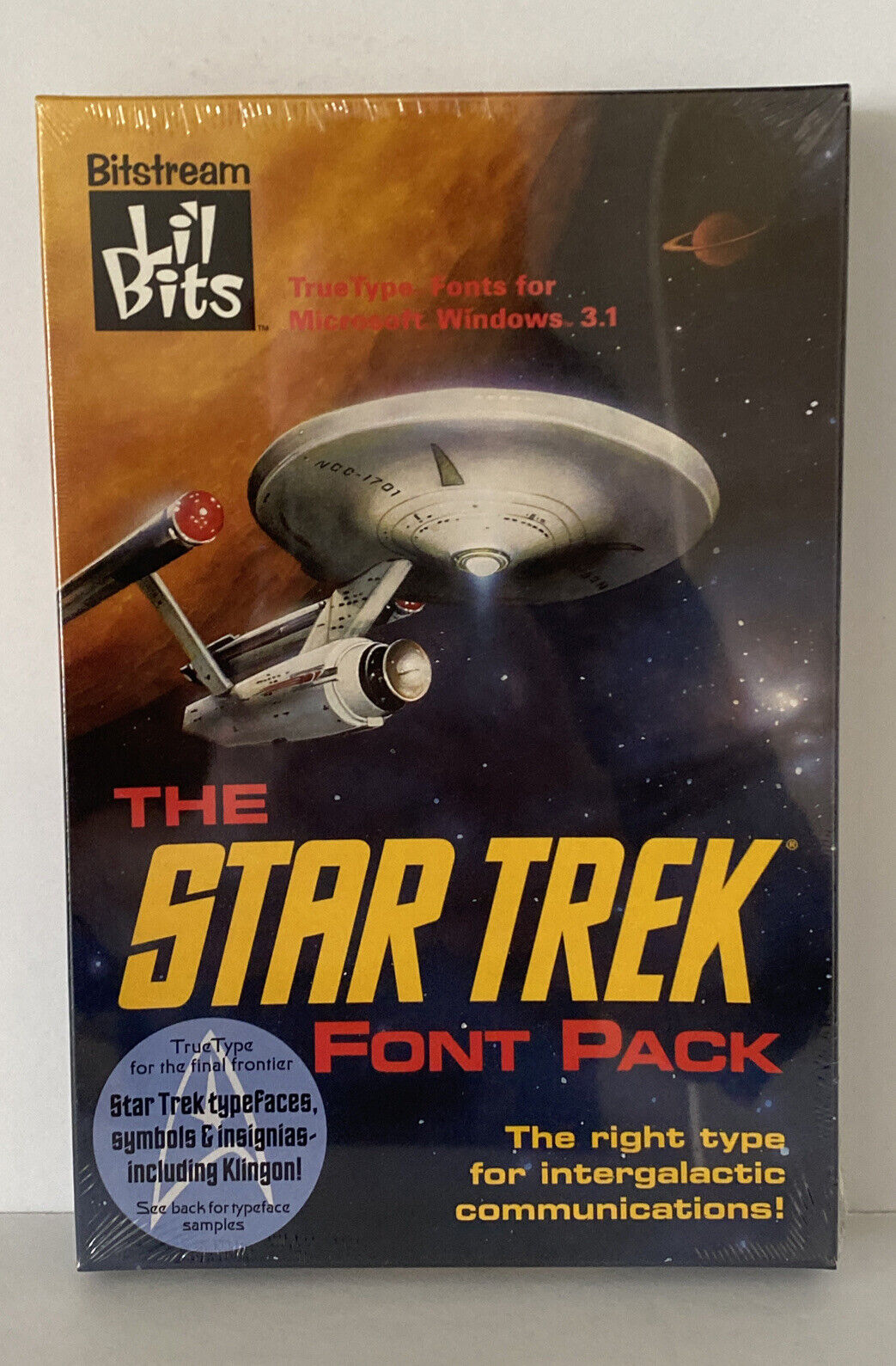 6-Vintage Bitstream The Star Trek Font Pack MS-DOS Windows 3.1 Computer NIB 1992