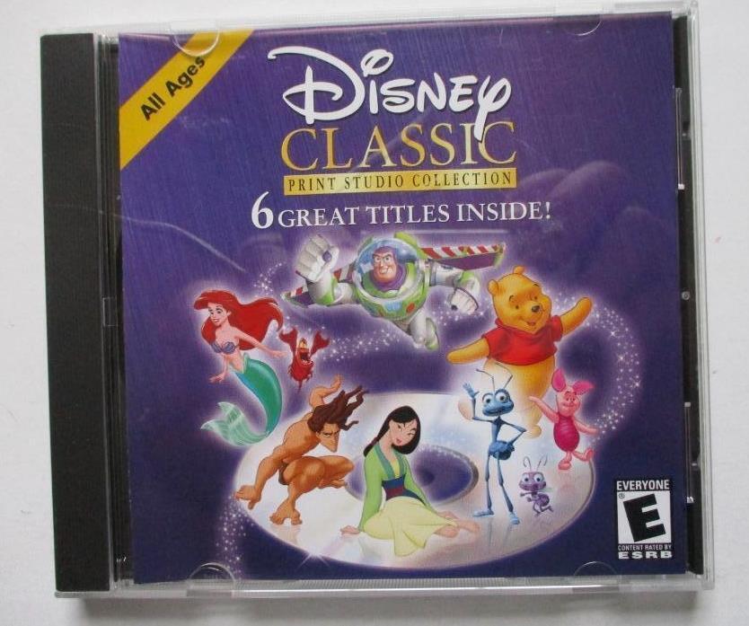 Disney\'s Classic Print Studio Collection (1999 PC, CD-ROM Software) 6 Great Ones