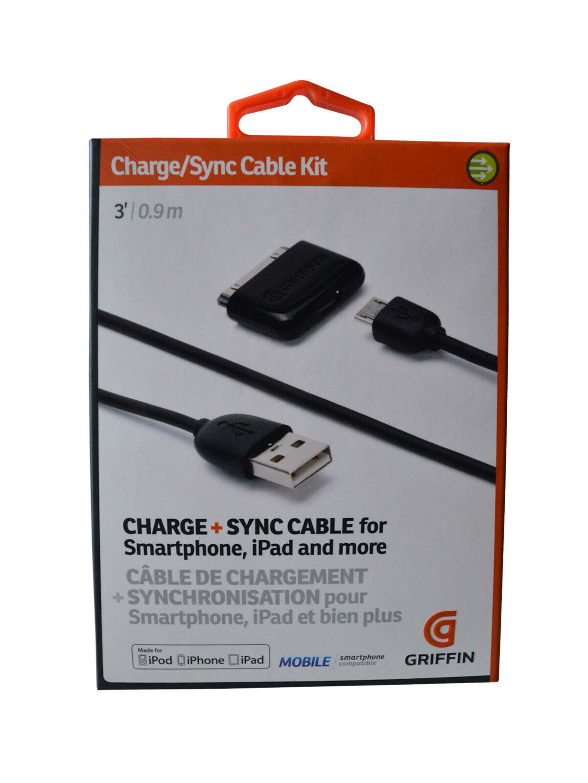 Griffin Charge/Sync Cable Kit for Micro USB Smartphones, iPhone, iPod, or iPad