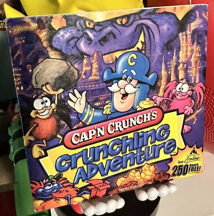 Cap'n Crunch’s Crunchline Adventure PC/MAC CD Kids Save Creature Feed Cereal