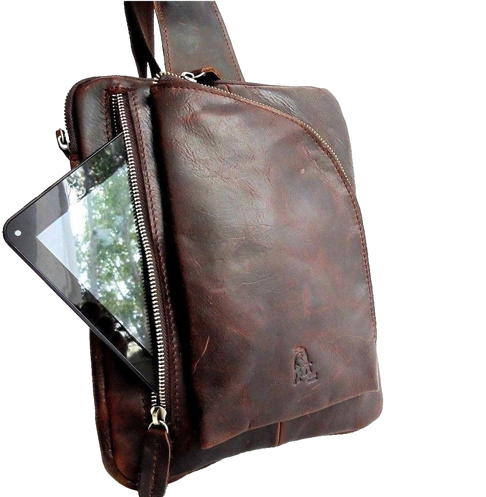 Genuine Top Grain Veather Bag for ipad mini 5 4 Case Business Brief Vintage Soft