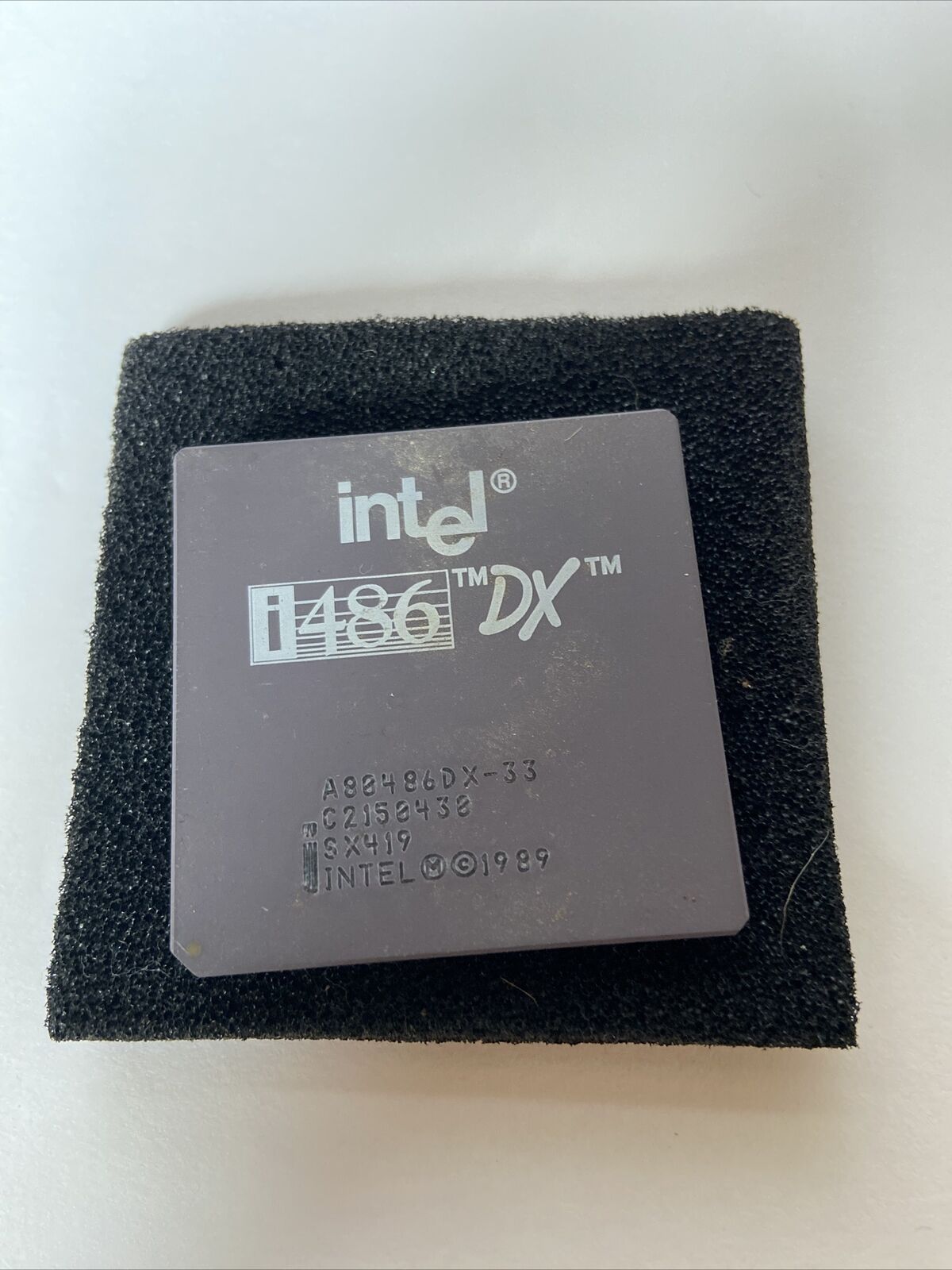 Vintage Intel SX419 i486DX/33 CPU A80486DX-33 1989 LOGO