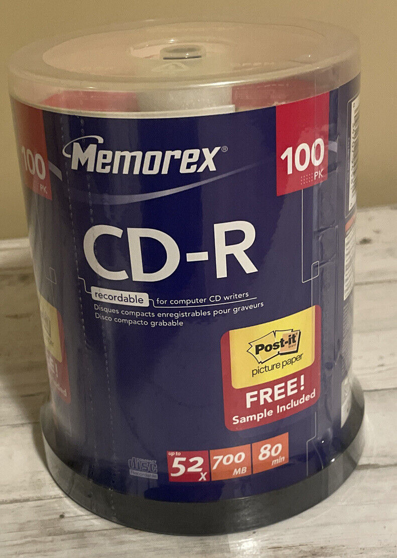 Memorex CD-R 52X 700mb 80Min 100 Pack New Factory Sealed