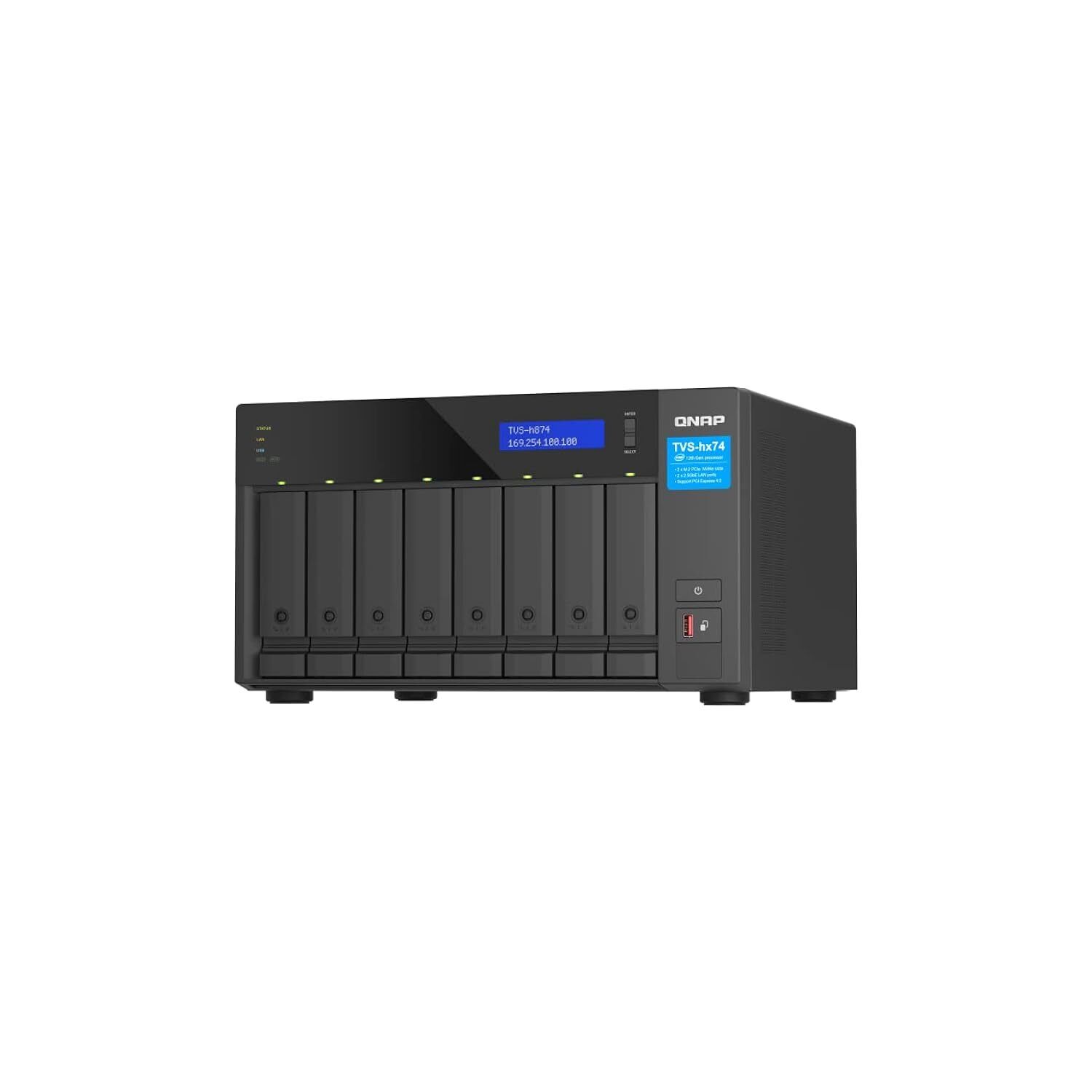QNAP TVS-h874-i5-32G-US 8 Bay High-Speed Desktop NAS with M.2 PCIe Slots, 12th