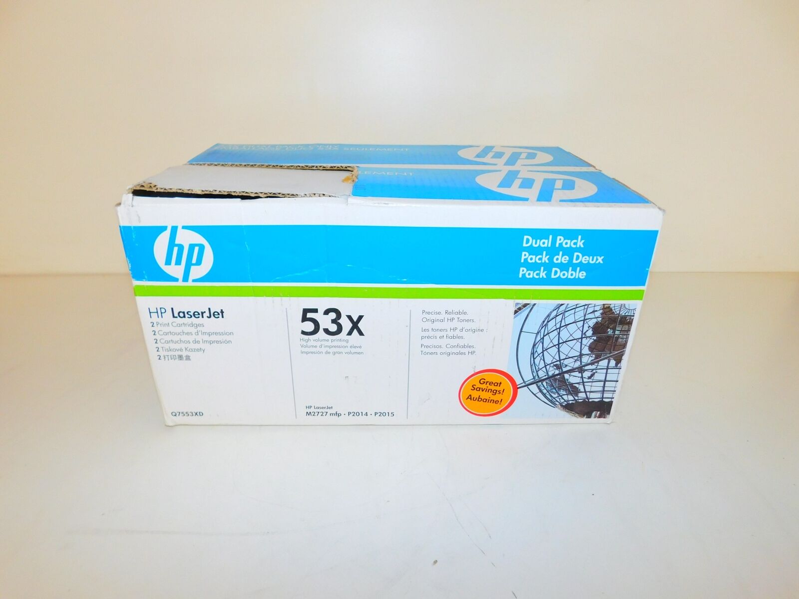 HP 53X Q7553XD Toner LaserJet Printer Ink NEW Dual Pack Sealed  - NEW (#3205)
