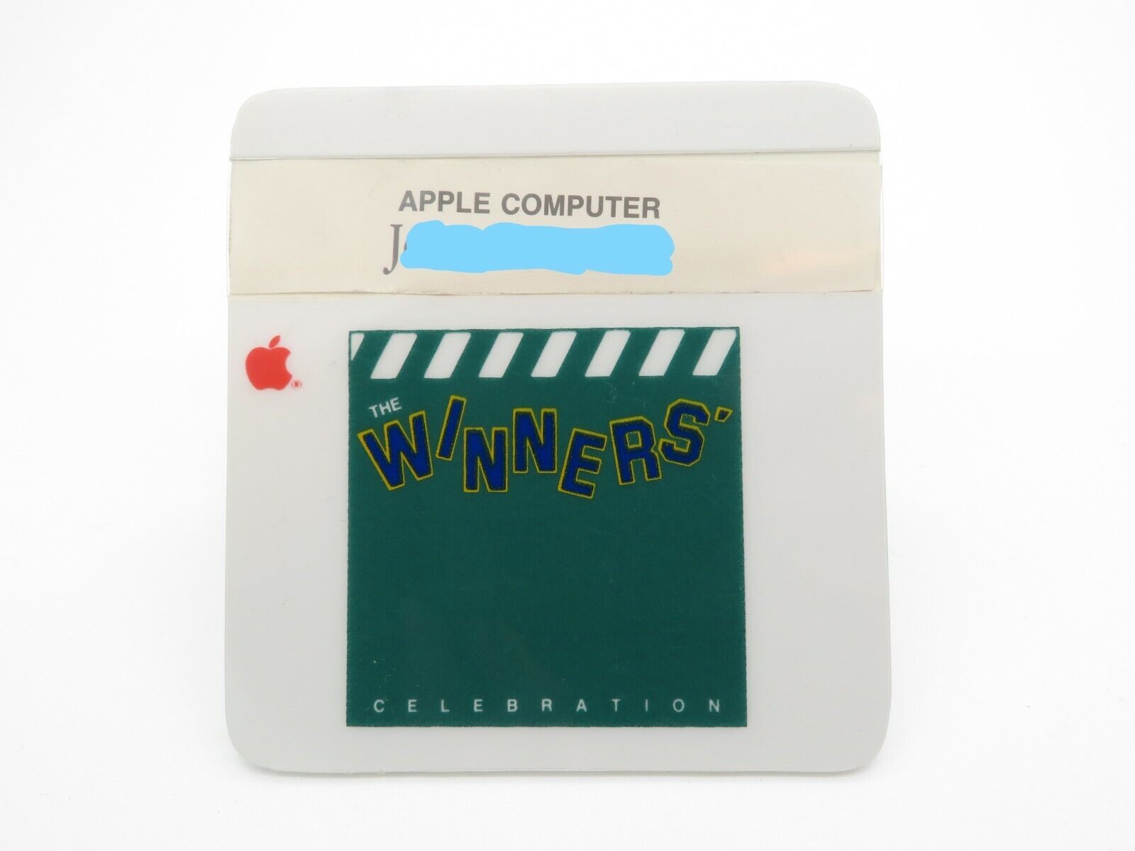 Vintage Apple Computer Employee Pin Back NAME Button, The Winners\' Celebration