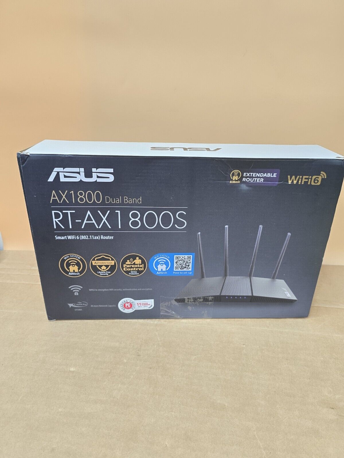 ASUS RT-AX1800S Dual Band WiFi 6 Extendable Router AX1800 Dual Band..