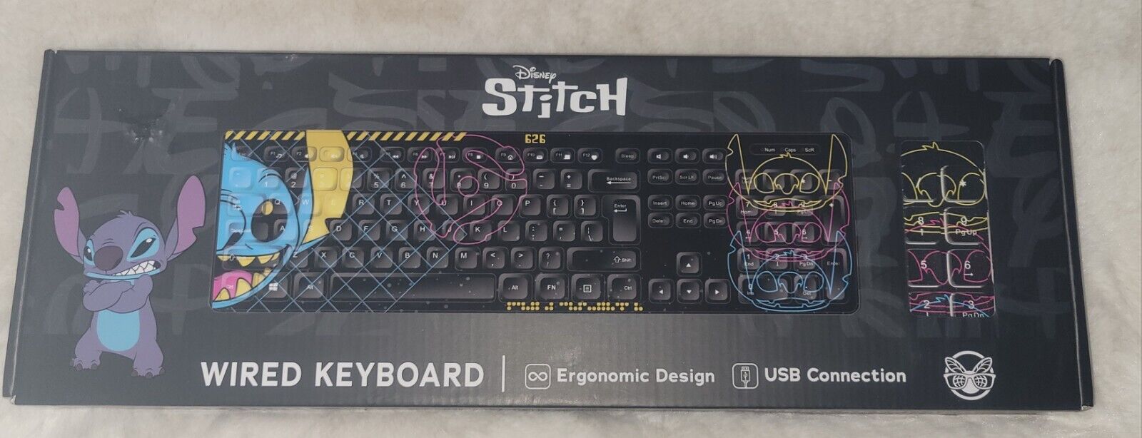 Colorful Lilo And Stitch Wired Keyboard- Perfect for your Home Office 