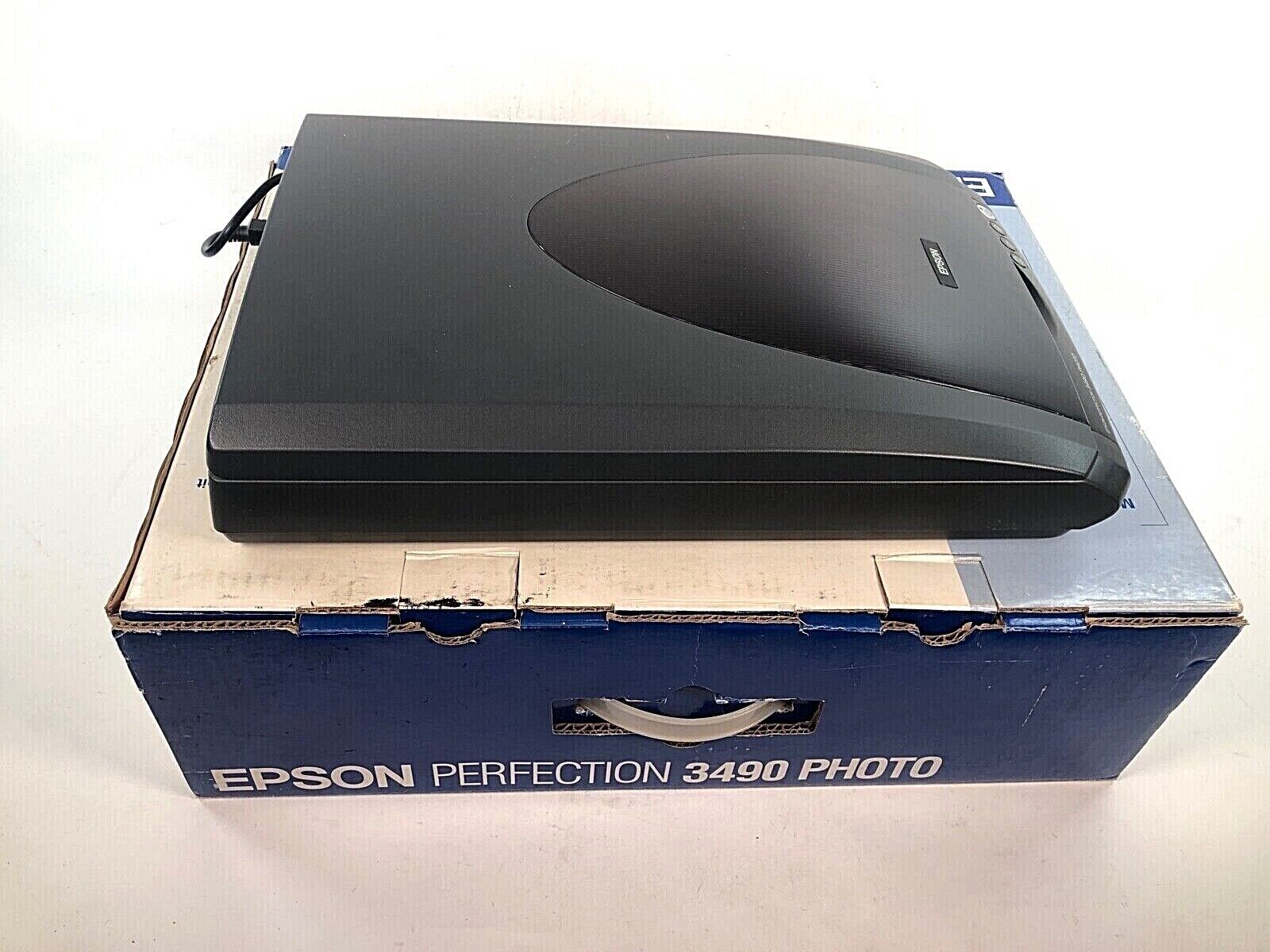 Epson Perfection 3490 Flatbed USB 2.0 Photo Scanner With Power Adapter Tested