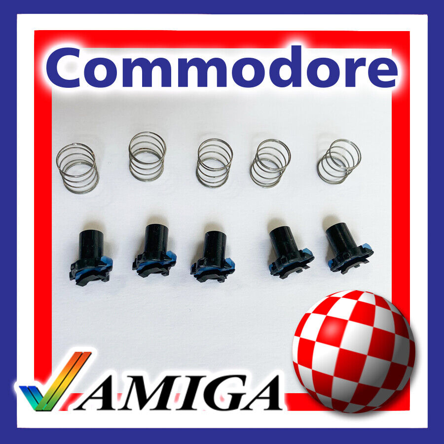 5 PCS COMMODORE AMIGA A500 KEYBOARD REPLACEMENT BLACK PLUNGERS with SPRINGS