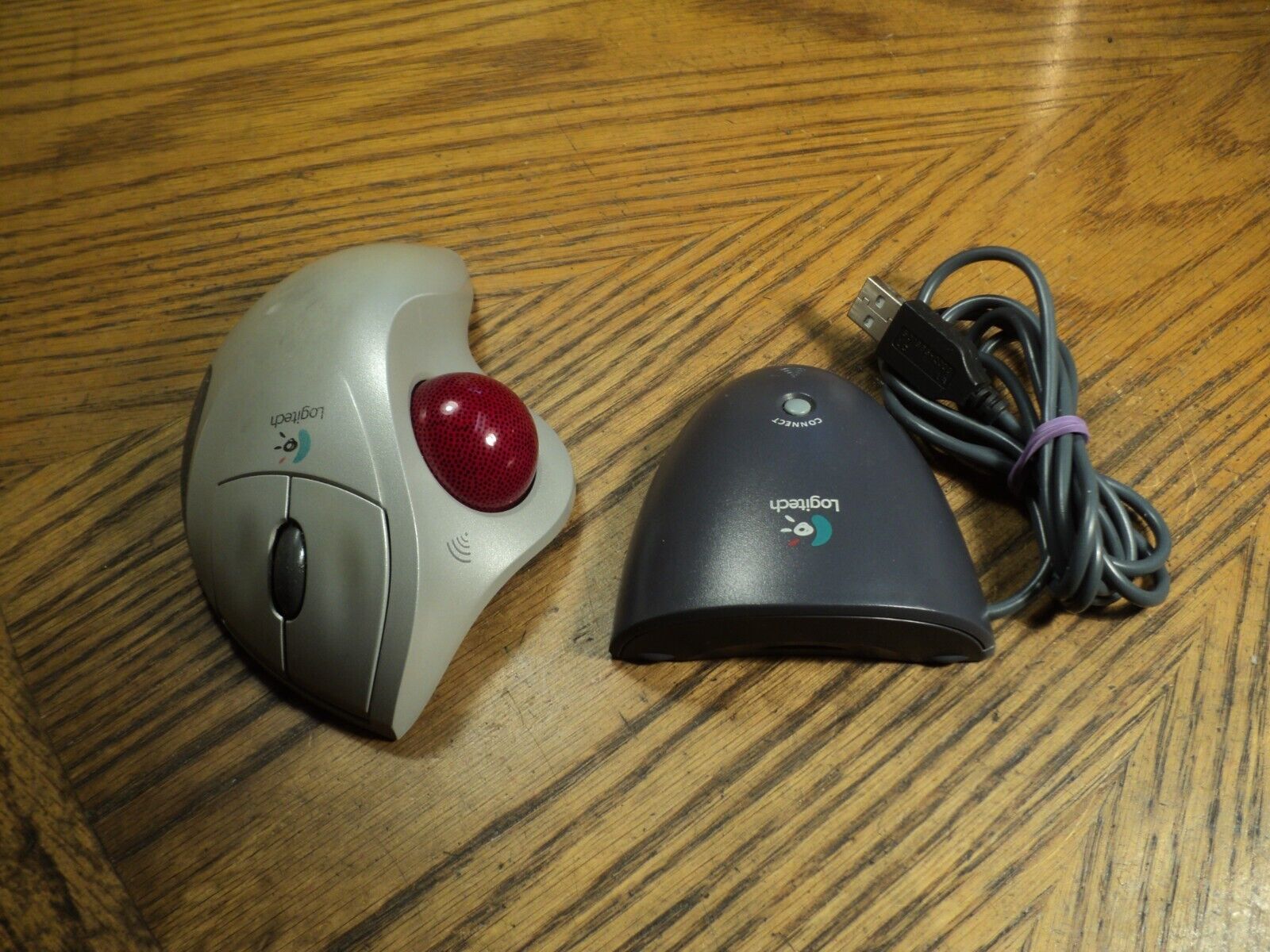 Vintage Logitech Remote Trackball Mouse & Receiver Computer Tool