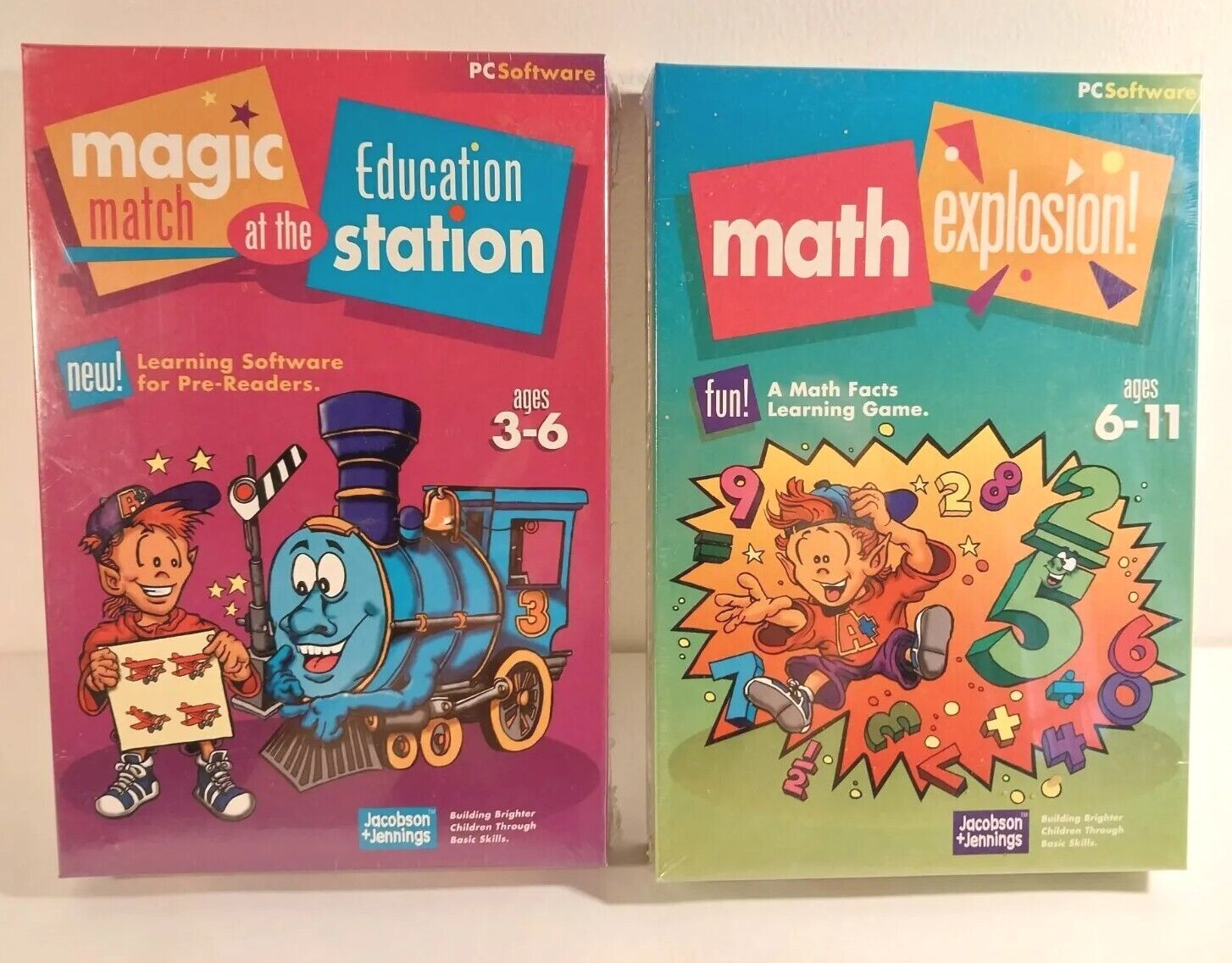 Lot 2 Vtg IBM PC Educational Disks Software Math Match Game Kids Educational NOS