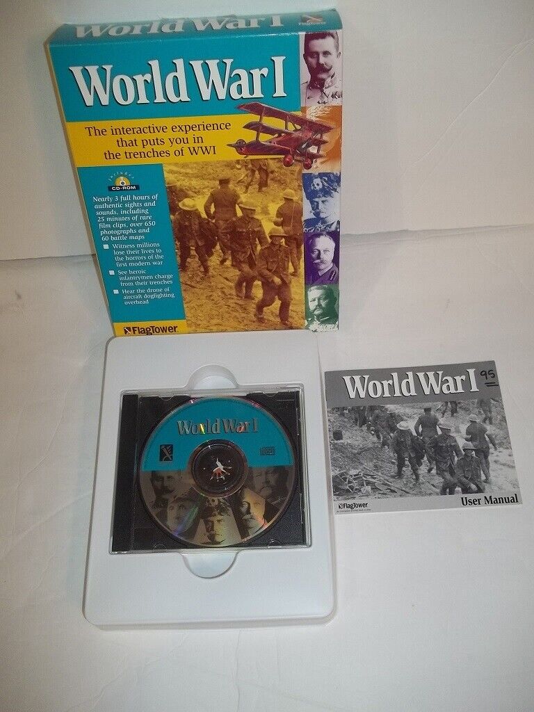 WORLD WAR I PC CD ROM WINDOWS 3.1 95/98 VINTAGE PC BIG BOX SOFTWARE