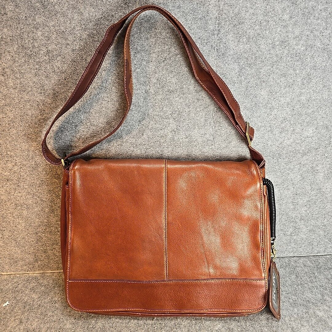 Vintage Mori Soft Leather Messenger Bag Lap Top or Tablet Bag