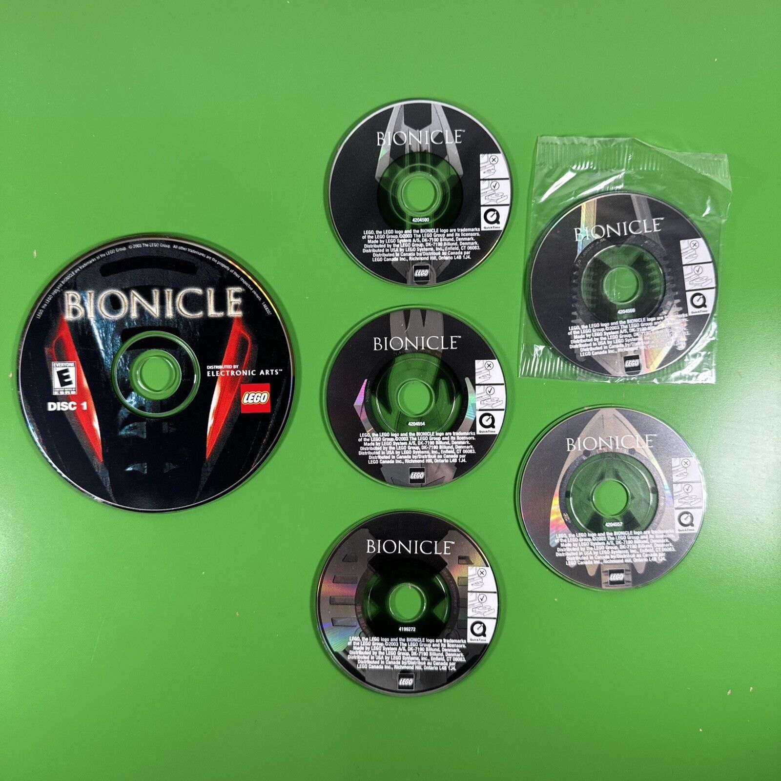 PC Game Lot of 6: LEGO BIONICLE Disc 1 + Bionicle Mini Discs | Collectible Games