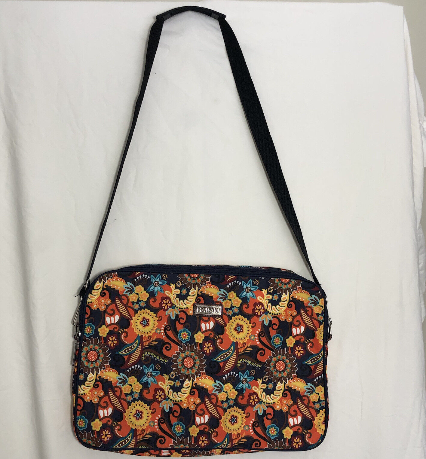 Hadaki Laptop Bag Bohemian Vintage Floral 15” X 11.5” Padded Shoulder Strap