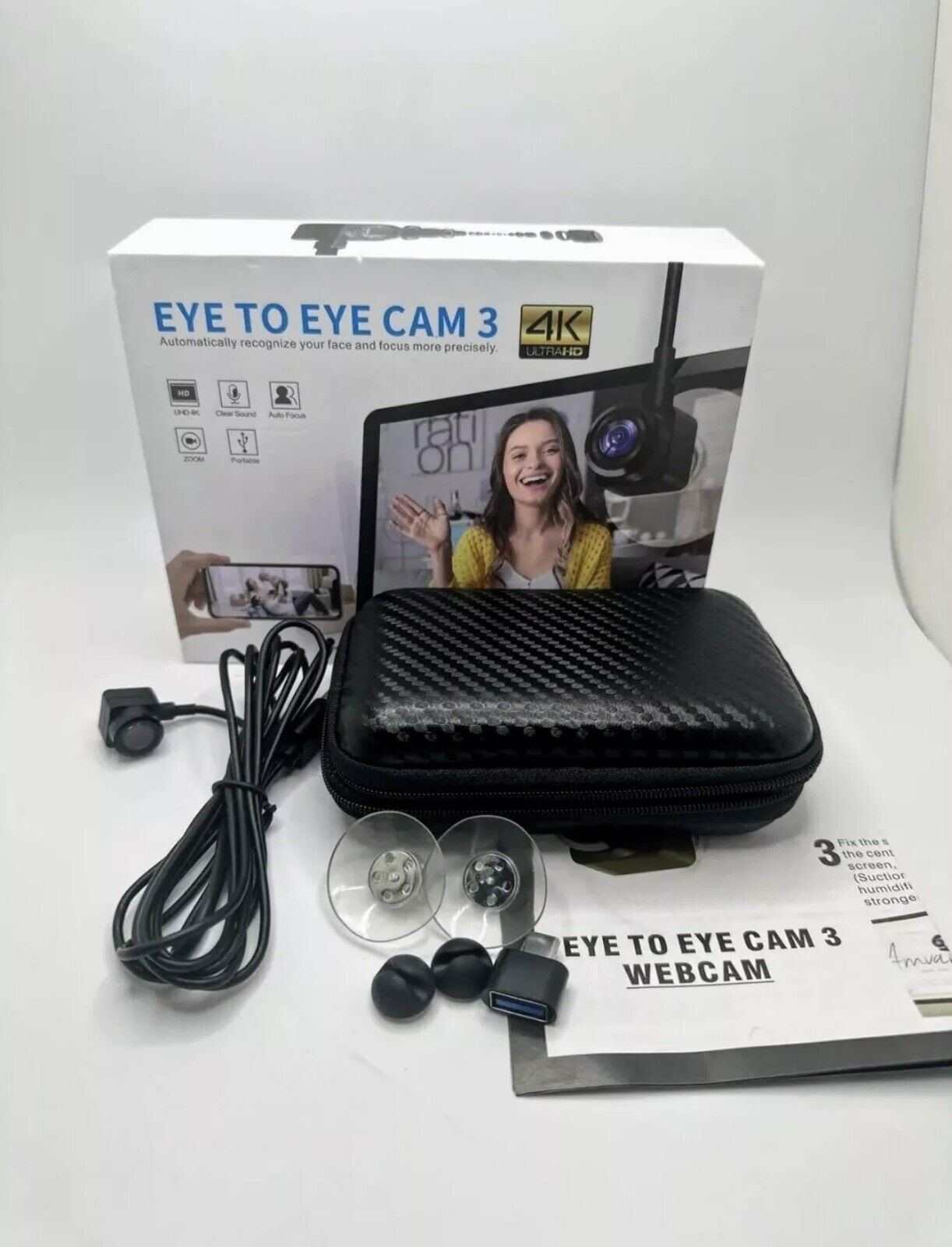 IYOFINE Eye to Eye Cam 3 Webcam 4K with Suction Cup Fixed in Middle Screen, SONY