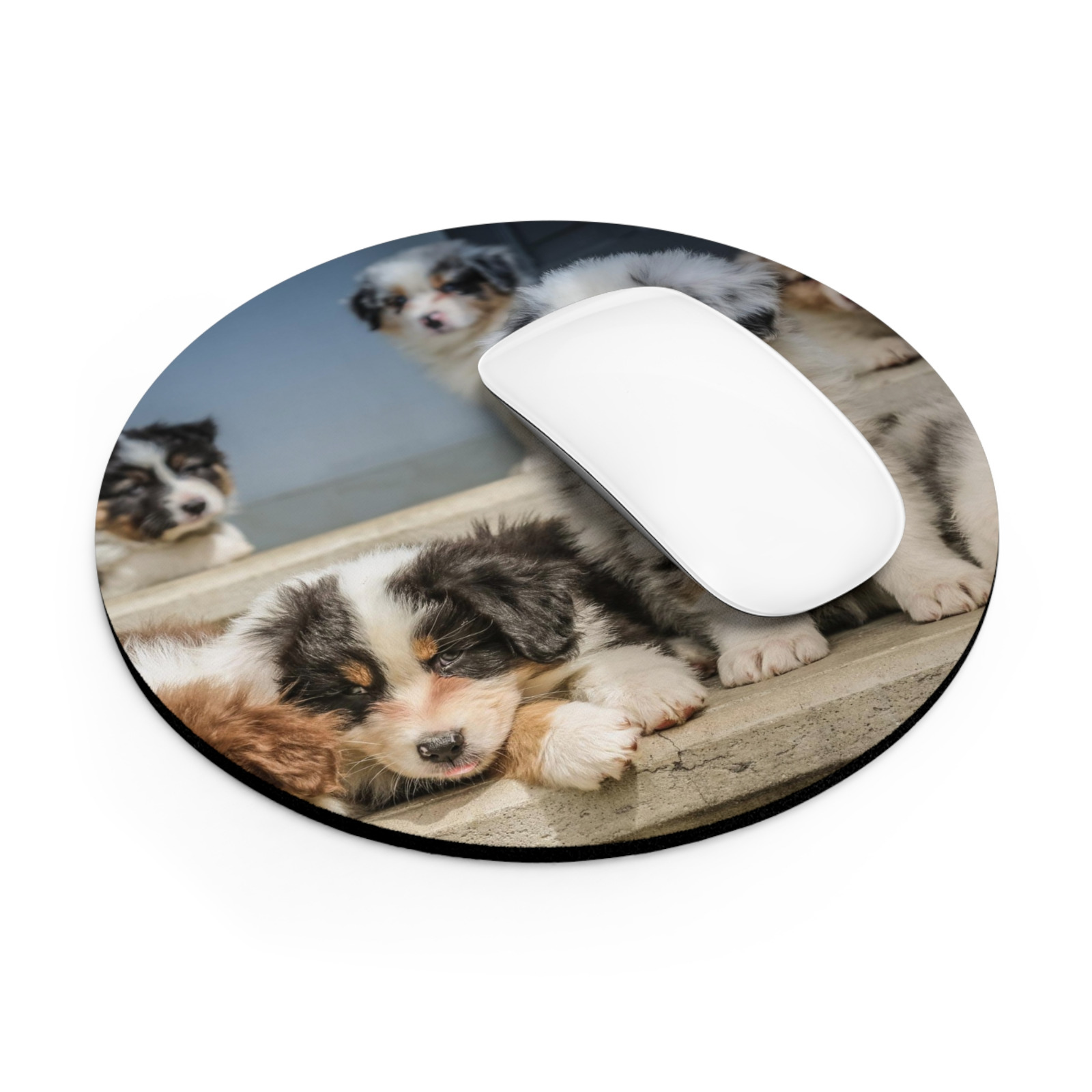 Puppies Cute Mousepad - 7.5 inch circle mousepad - Dog Pet Animal Lover Mat