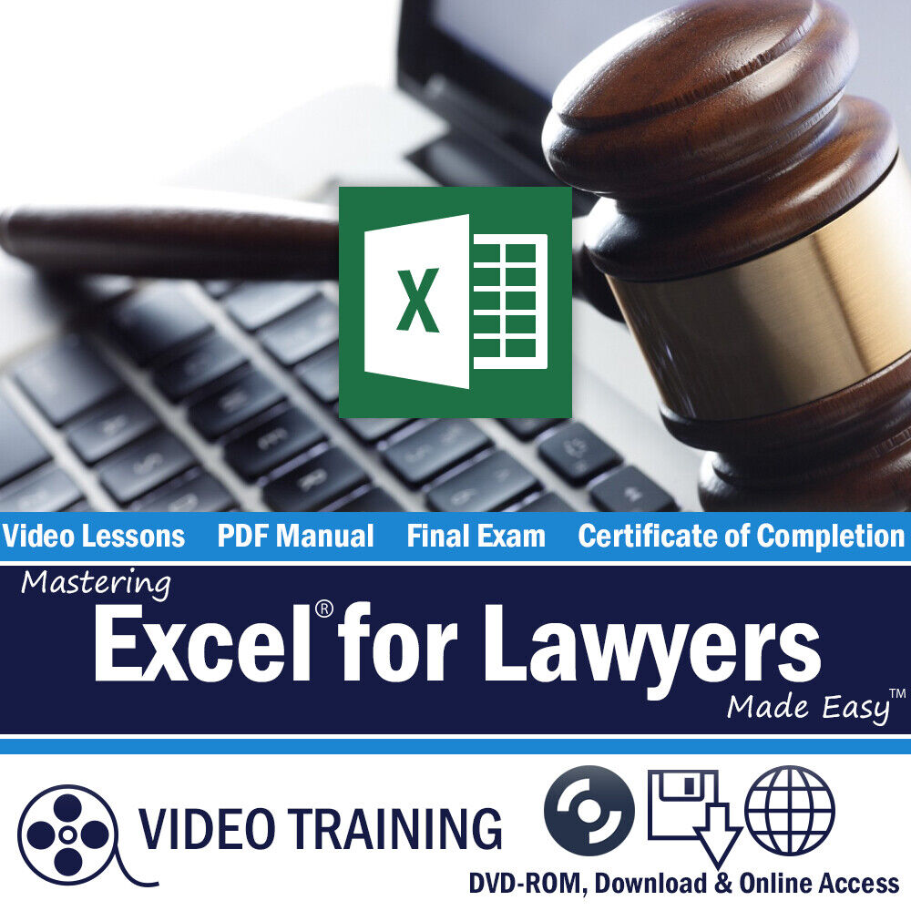 Learn Microsoft EXCEL FOR LAWYERS 2019 and 365 Training Tutorial DVD-ROM Course