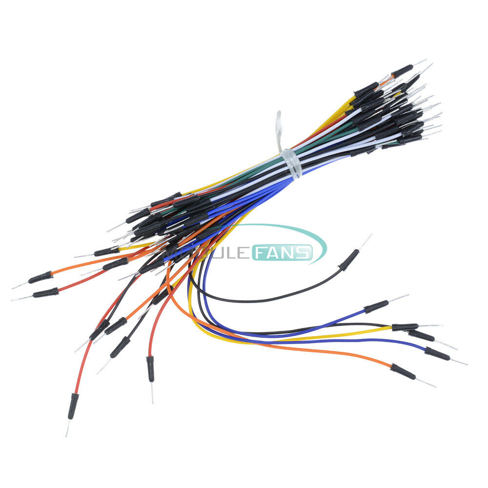 65Pcs Male to Male Solderless Flexible Breadboard Jump Cable Wires Color