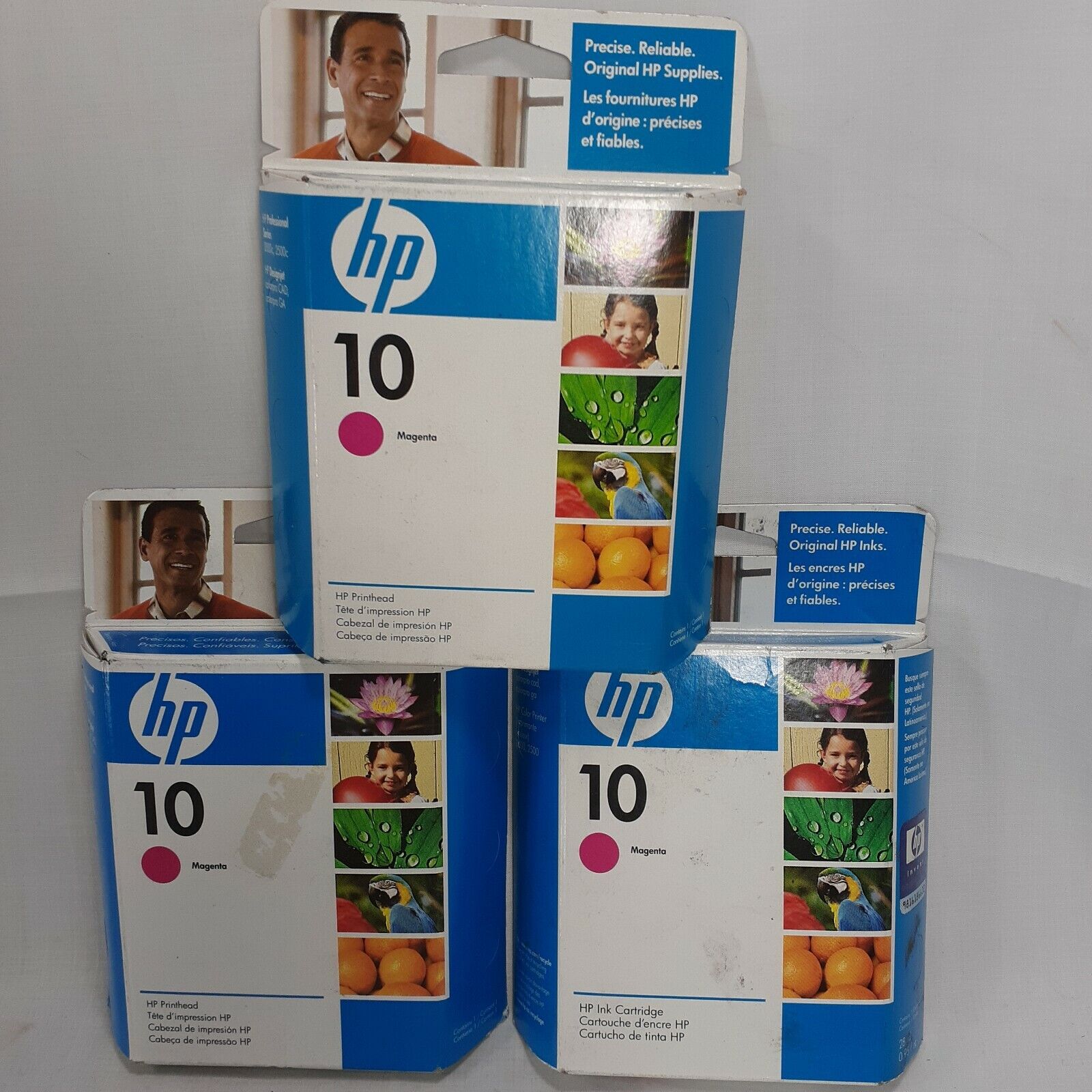 HP 10 Magenta Inkjet Print Cartridges C4802A Lot of 3 Sealed  New Old Stock Ink