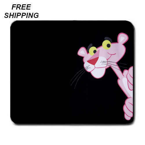 The Pink Panther, Classic Cartoon,Birthday Gift, Mouse Pad, Non-Slip, USA, Black